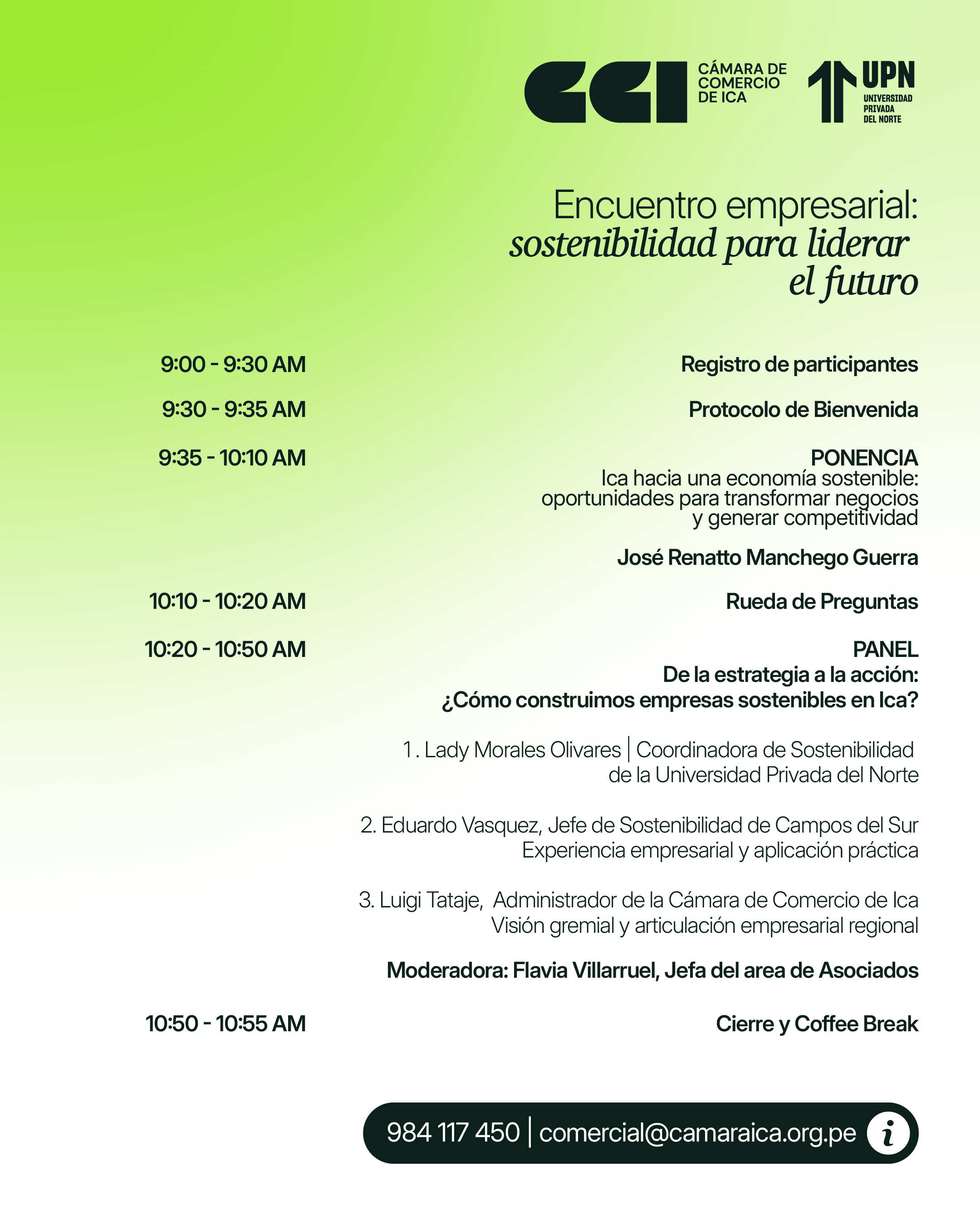 Programa de Encuentro Empresarial: Sostenibilidad para liderar el futuro, página 1
