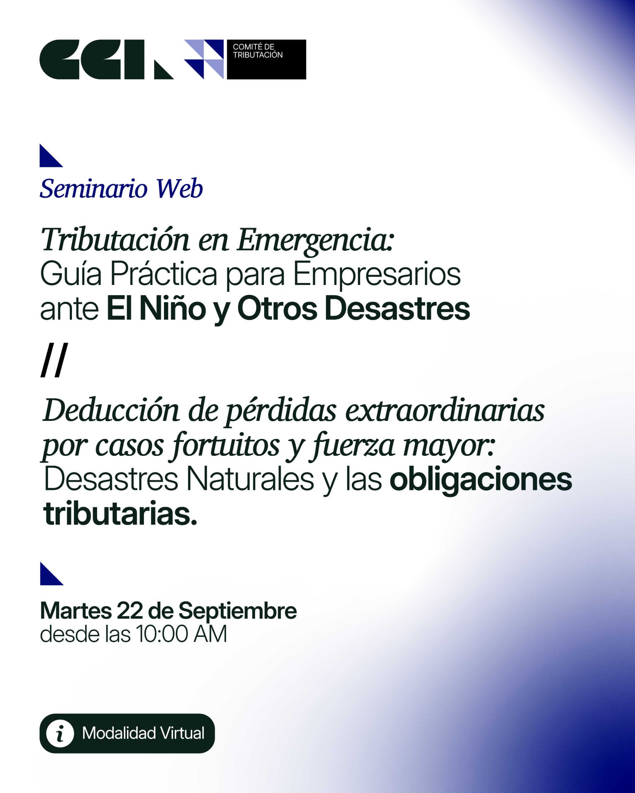 Programa de Tributación en Emergencia: Guía Práctica para Empresarios ante El Niño y Otros Desastres // Deducción de pérdidas extraordinarias por casos fortuitos y fuerza mayor, página 1