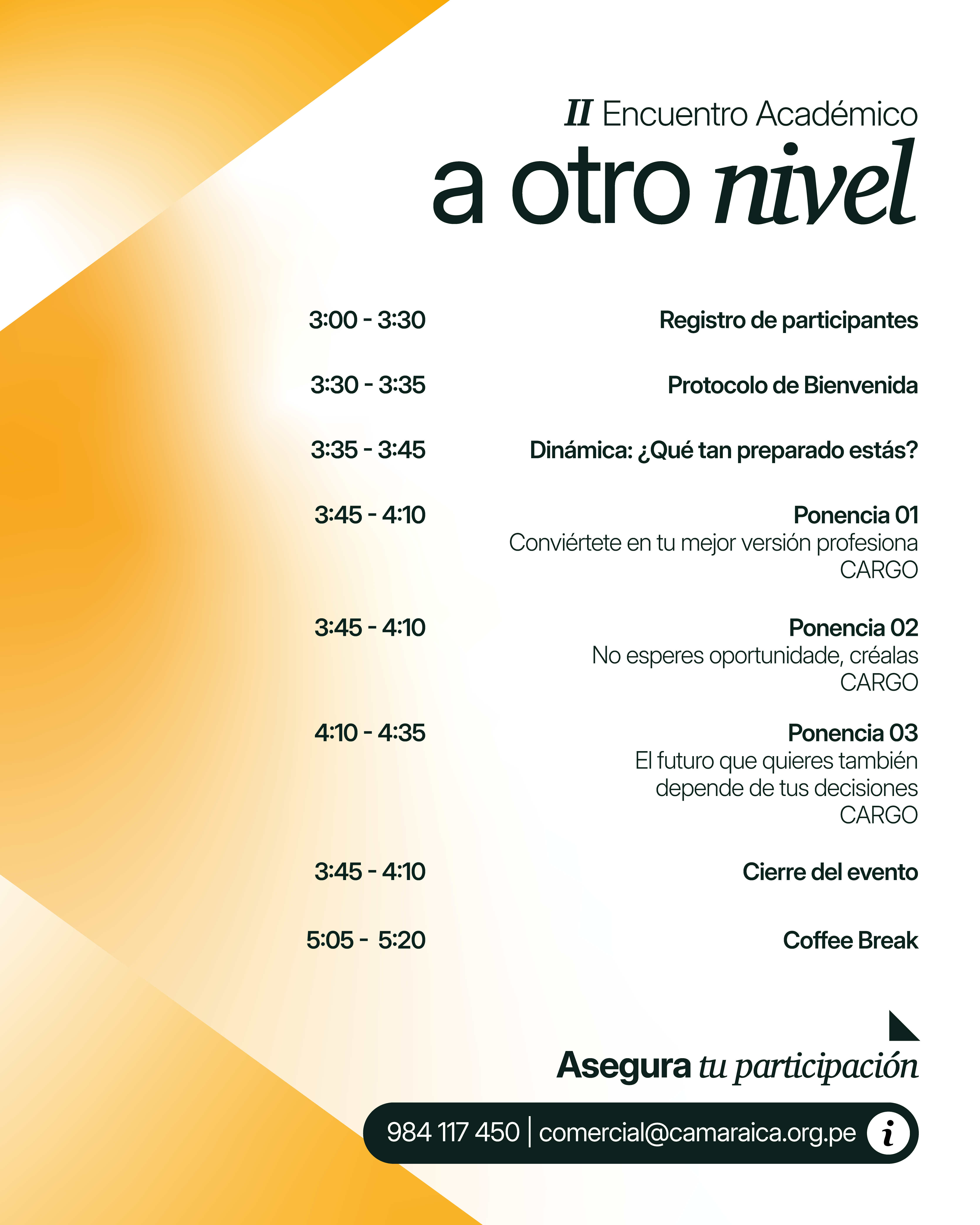 Programa de II Encuentro Académico "A Otro Nivel" - Herramientas de habilidades blandas y duras para la empleabilidad y el desarrollo profesional, página 1