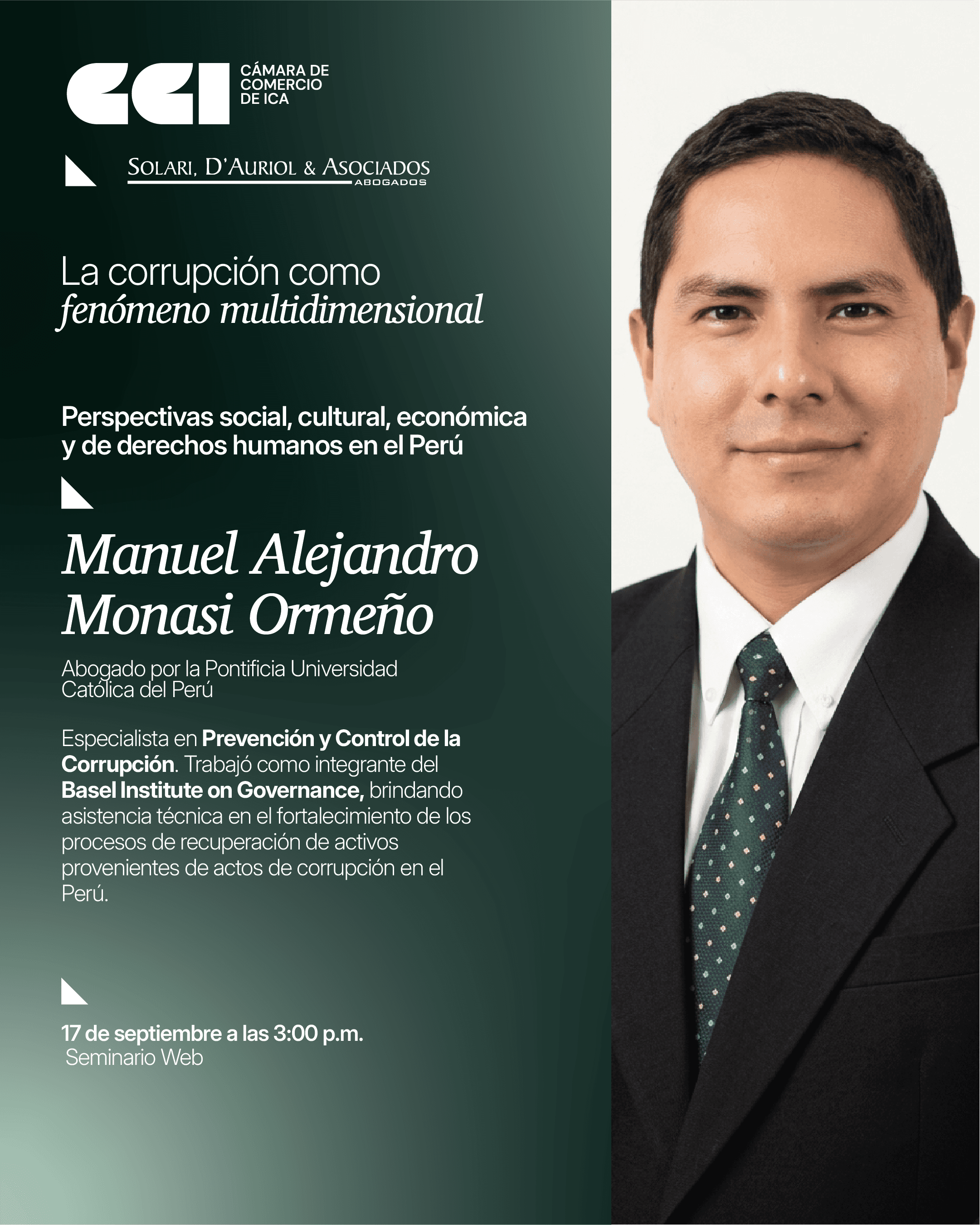 Programa de La corrupción como fenómeno multidimensional: perspectivas social, cultural, económica y de derechos humanos en el Perú, página 1